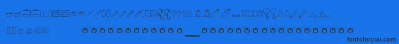 KawaiiMedical Font – Black Fonts on Blue Background