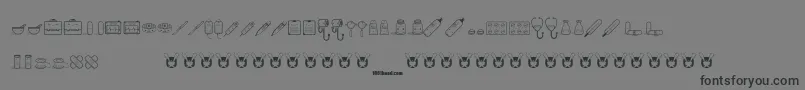 KawaiiMedical-Schriftart – Schwarze Schriften auf grauem Hintergrund