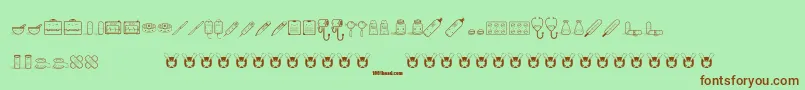 KawaiiMedical Font – Brown Fonts on Green Background