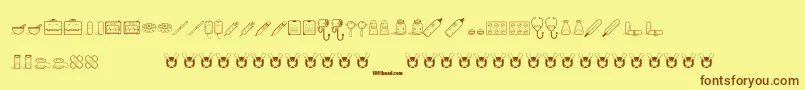 KawaiiMedical Font – Brown Fonts on Yellow Background