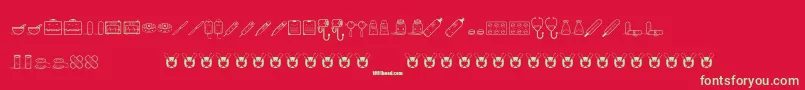 KawaiiMedical Font – Green Fonts on Red Background