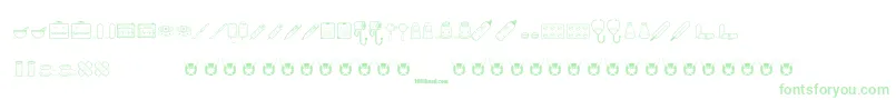 フォントKawaiiMedical – 白い背景に緑のフォント
