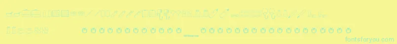 Подробнее о шрифте KawaiiMedical Шрифт KawaiiMedical – зелёные шрифты на жёлтом фоне