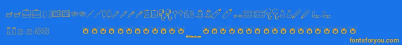 KawaiiMedical Font – Orange Fonts on Blue Background