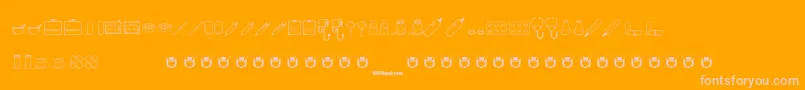 Police KawaiiMedical – polices roses sur fond orange