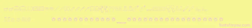 KawaiiMedical Font – Pink Fonts on Yellow Background