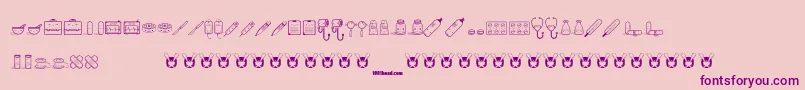 KawaiiMedical Font – Purple Fonts on Pink Background