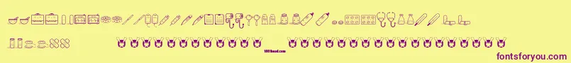 KawaiiMedical Font – Purple Fonts on Yellow Background
