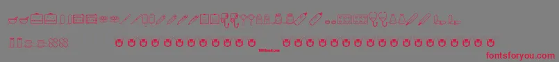 KawaiiMedical-fontti – punaiset fontit harmaalla taustalla