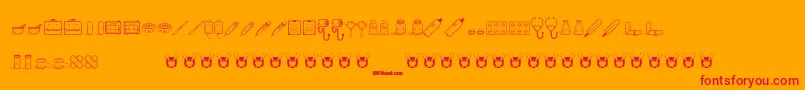 Шрифт KawaiiMedical – красные шрифты на оранжевом фоне