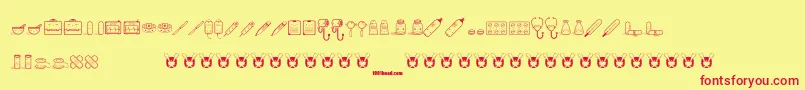 KawaiiMedical Font – Red Fonts on Yellow Background