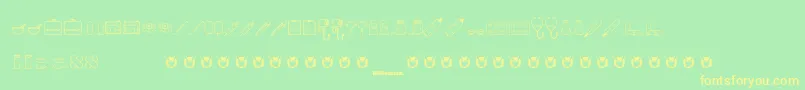 KawaiiMedical-Schriftart – Gelbe Schriften auf grünem Hintergrund