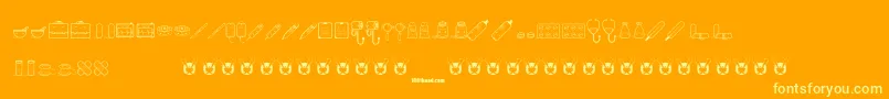 KawaiiMedical Font – Yellow Fonts on Orange Background