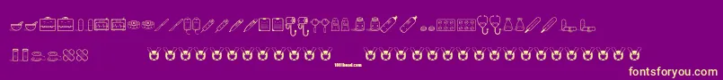 KawaiiMedical Font – Yellow Fonts on Purple Background