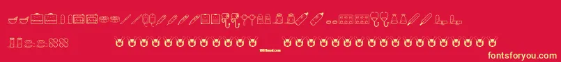 KawaiiMedical Font – Yellow Fonts on Red Background