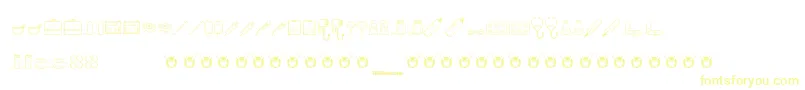 KawaiiMedical Font – Yellow Fonts on White Background