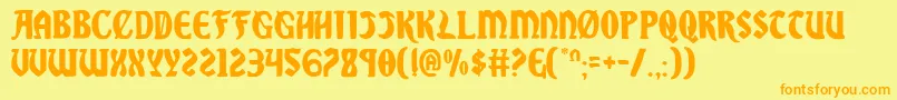 Sable Font – Orange Fonts on Yellow Background