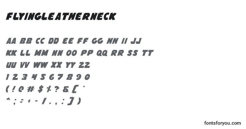 Schriftart FlyingLeatherneck – Alphabet, Zahlen, spezielle Symbole