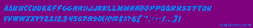 Czcionka FlyingLeatherneck – niebieskie czcionki na fioletowym tle