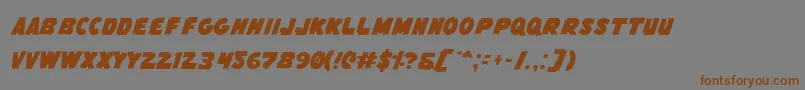 Подробнее о шрифте FlyingLeatherneck Шрифт FlyingLeatherneck – коричневые шрифты на сером фоне