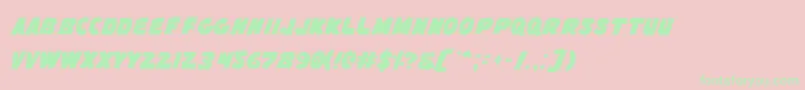 FlyingLeatherneck Font – Green Fonts on Pink Background