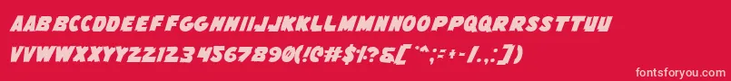 Czcionka FlyingLeatherneck – różowe czcionki na czerwonym tle