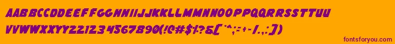 FlyingLeatherneck Font – Purple Fonts on Orange Background