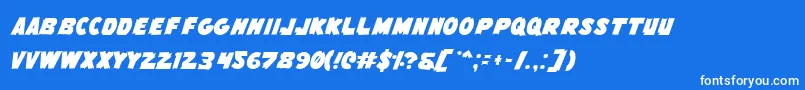 FlyingLeatherneck Font – White Fonts on Blue Background