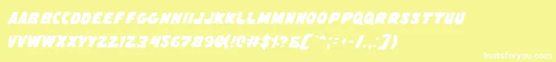 Шрифт FlyingLeatherneck – белые шрифты на жёлтом фоне