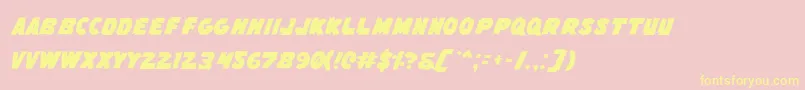 Шрифт FlyingLeatherneck – жёлтые шрифты на розовом фоне