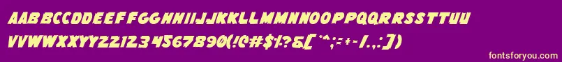 Czcionka FlyingLeatherneck – żółte czcionki na fioletowym tle
