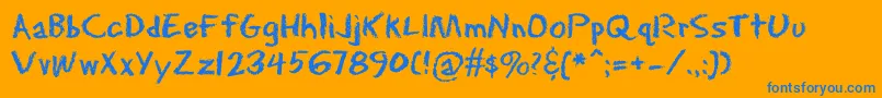 Erasdust Font – Blue Fonts on Orange Background