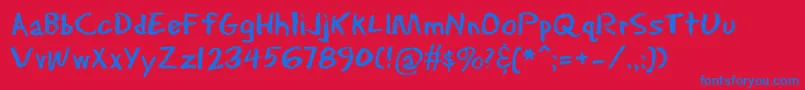 Erasdust Font – Blue Fonts on Red Background