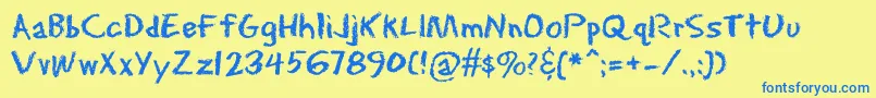 Erasdust Font – Blue Fonts on Yellow Background
