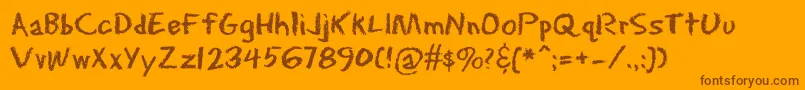 Erasdust Font – Brown Fonts on Orange Background