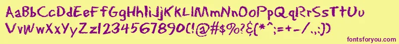 Erasdust Font – Purple Fonts on Yellow Background