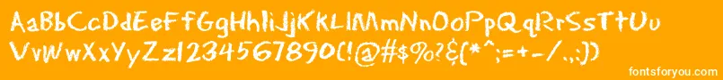 Erasdust Font – White Fonts on Orange Background
