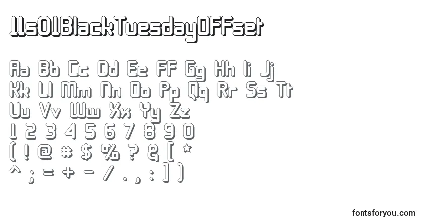 Czcionka 11s01BlackTuesdayOffset – alfabet, cyfry, specjalne znaki