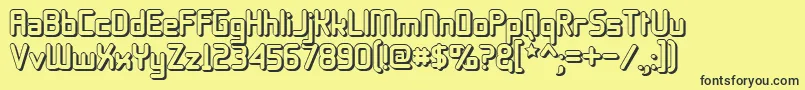 フォント11s01BlackTuesdayOffset – 黒い文字の黄色い背景