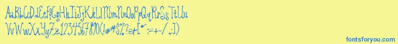 Revolvingdoor Font – Blue Fonts on Yellow Background