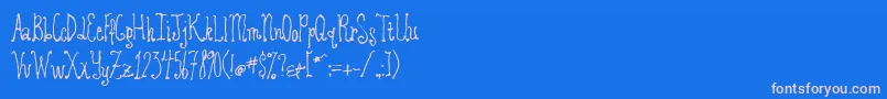 Revolvingdoor-Schriftart – Rosa Schriften auf blauem Hintergrund