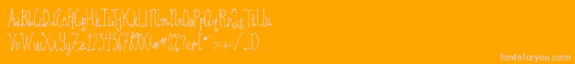 Revolvingdoor-Schriftart – Rosa Schriften auf orangefarbenem Hintergrund