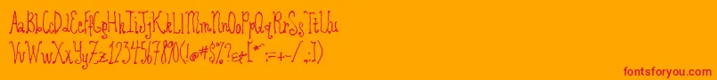 Revolvingdoor Font – Red Fonts on Orange Background