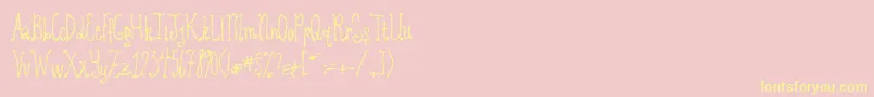 Revolvingdoor Font – Yellow Fonts on Pink Background