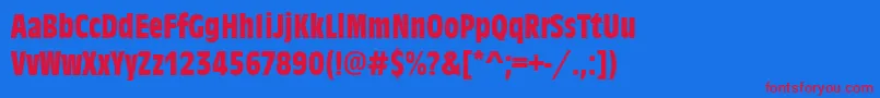 AntiqueolitconBold-Schriftart – Rote Schriften auf blauem Hintergrund
