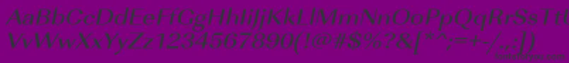 UrwimperialtmedextwidOblique Font – Black Fonts on Purple Background