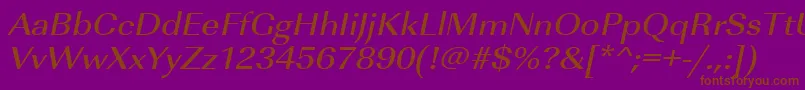 UrwimperialtmedextwidOblique Font – Brown Fonts on Purple Background