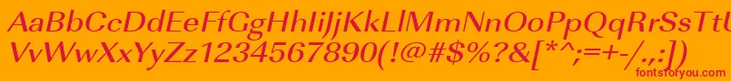 UrwimperialtmedextwidOblique Font – Red Fonts on Orange Background