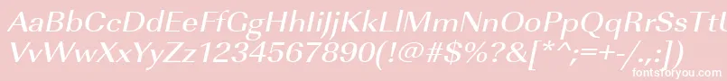 UrwimperialtmedextwidOblique Font – White Fonts on Pink Background