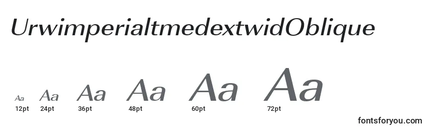 Размеры шрифта UrwimperialtmedextwidOblique